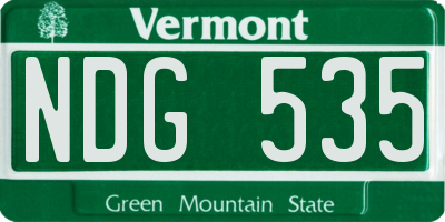 VT license plate NDG535