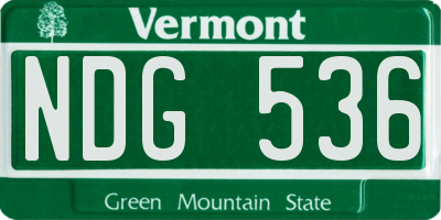 VT license plate NDG536