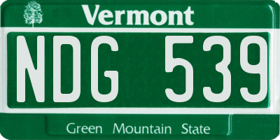 VT license plate NDG539