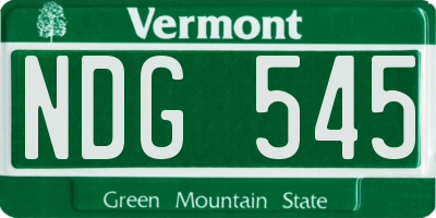 VT license plate NDG545