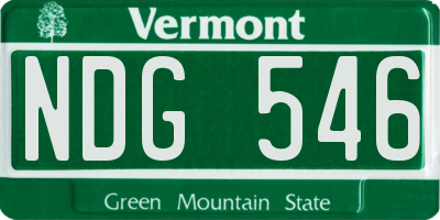 VT license plate NDG546