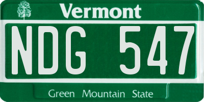 VT license plate NDG547