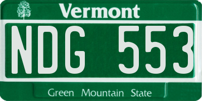 VT license plate NDG553