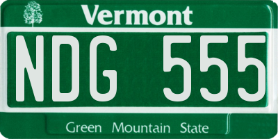 VT license plate NDG555
