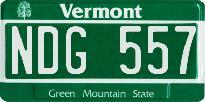 VT license plate NDG557