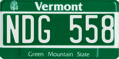 VT license plate NDG558