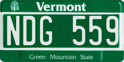 VT license plate NDG559