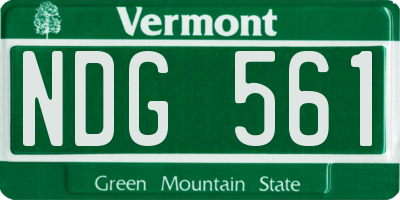 VT license plate NDG561