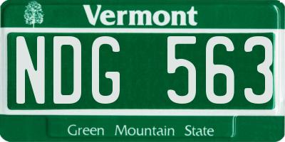 VT license plate NDG563