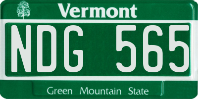 VT license plate NDG565