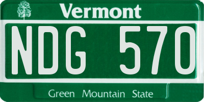 VT license plate NDG570