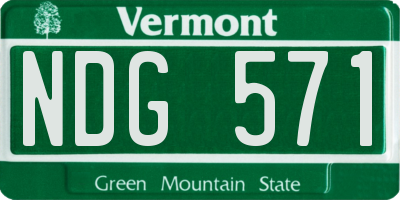 VT license plate NDG571
