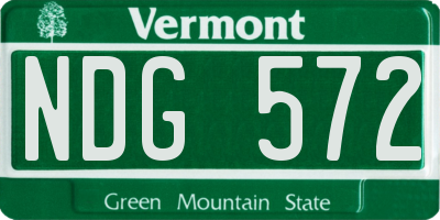 VT license plate NDG572