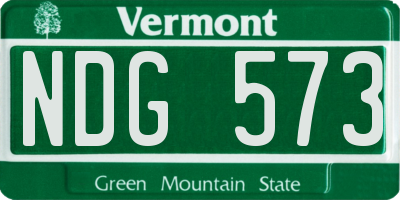 VT license plate NDG573