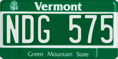 VT license plate NDG575