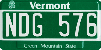 VT license plate NDG576