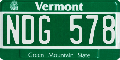 VT license plate NDG578