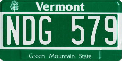 VT license plate NDG579