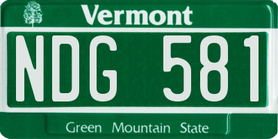 VT license plate NDG581