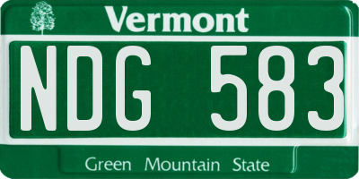 VT license plate NDG583