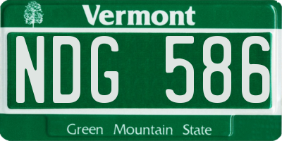 VT license plate NDG586