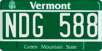 VT license plate NDG588