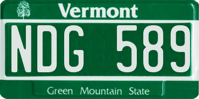 VT license plate NDG589