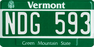 VT license plate NDG593