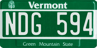 VT license plate NDG594