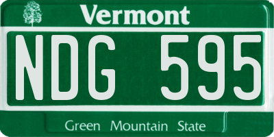 VT license plate NDG595