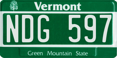 VT license plate NDG597