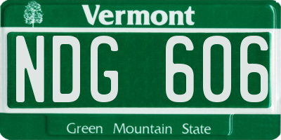 VT license plate NDG606
