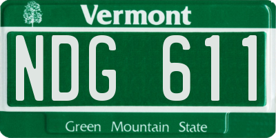 VT license plate NDG611
