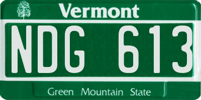 VT license plate NDG613