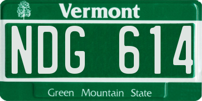 VT license plate NDG614