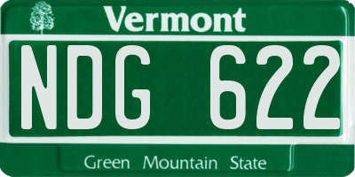 VT license plate NDG622