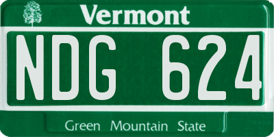 VT license plate NDG624