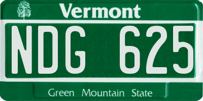 VT license plate NDG625