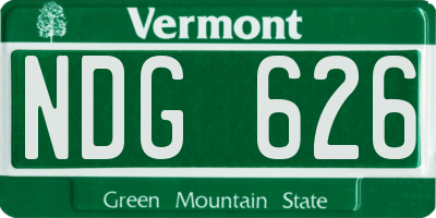 VT license plate NDG626