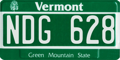 VT license plate NDG628