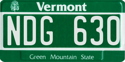 VT license plate NDG630