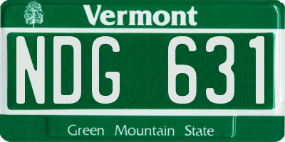VT license plate NDG631