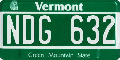 VT license plate NDG632