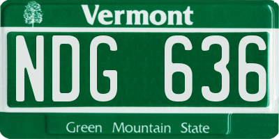 VT license plate NDG636
