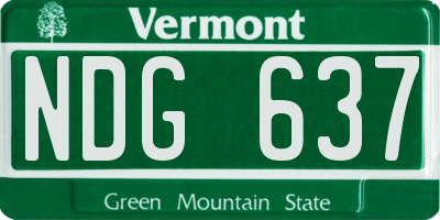 VT license plate NDG637