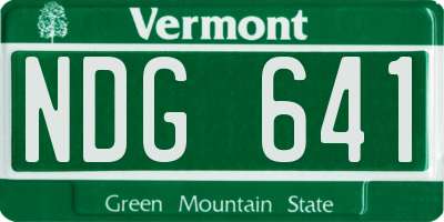 VT license plate NDG641