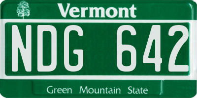 VT license plate NDG642