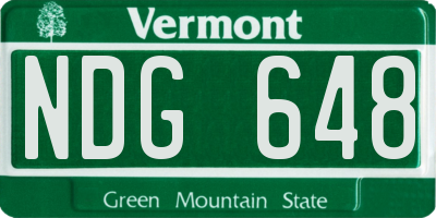 VT license plate NDG648