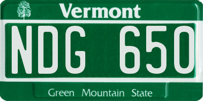 VT license plate NDG650