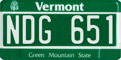 VT license plate NDG651